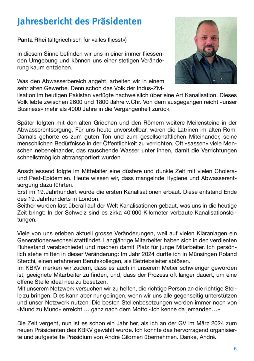 Jahresbericht des Praesidenten 1