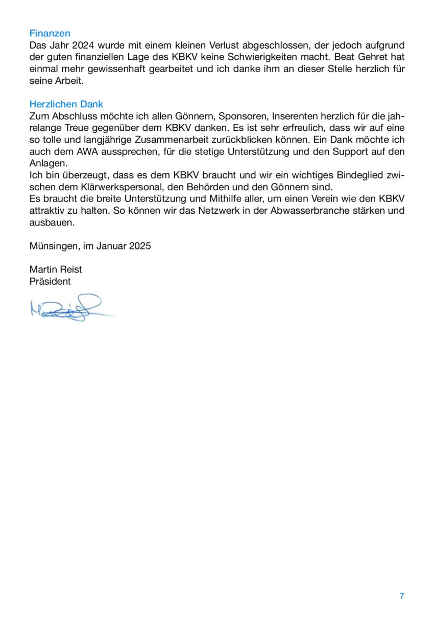 Jahresbericht des Praesidenten 3